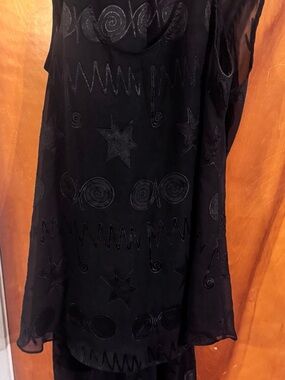 Vtg Victoria's Secret Gold Label 3pc Set Gown & Lingerie Black Red Roses M